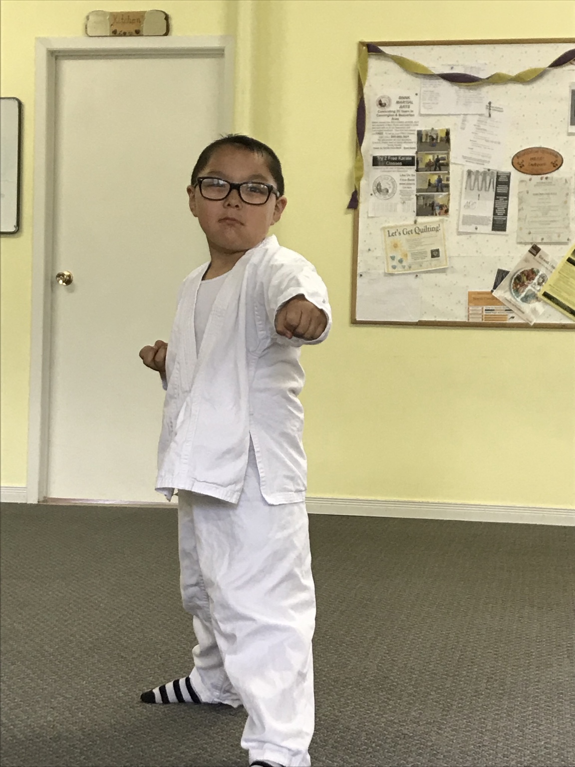 Lucas practising karate