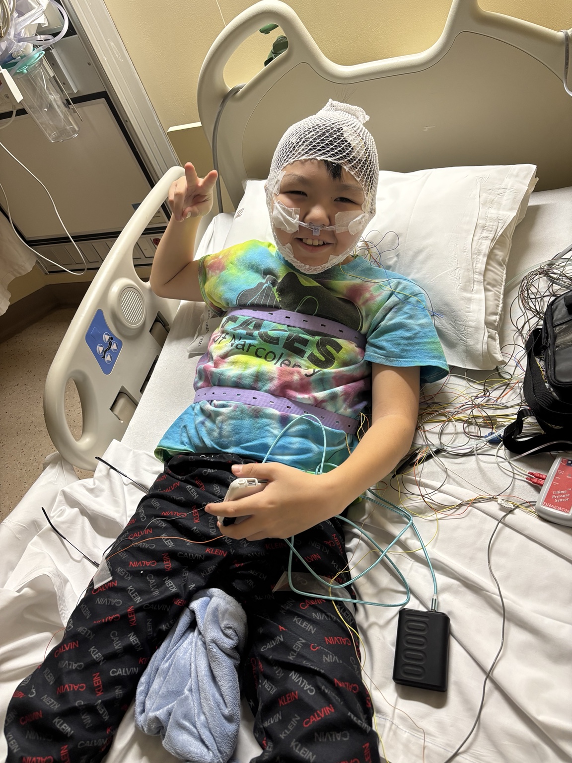 Lucas during a later sleep study