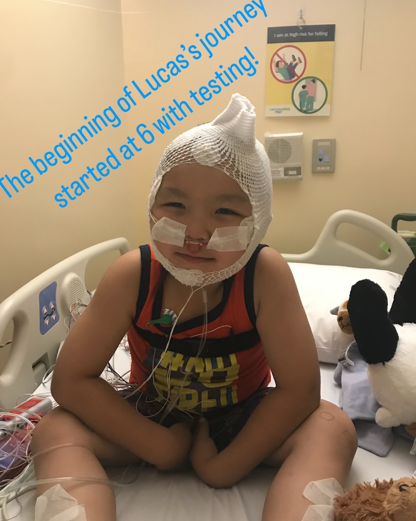 Lucas during an early overnight sleep study